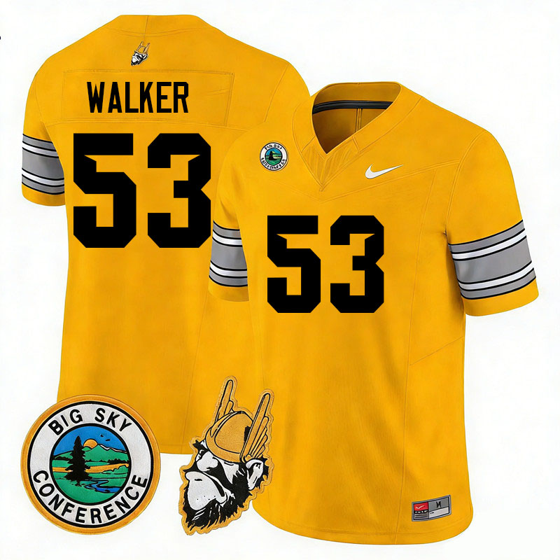 Idaho Vandals #53 Wayne Walker College Football Jerseys,Uniforms Stitched-Gold